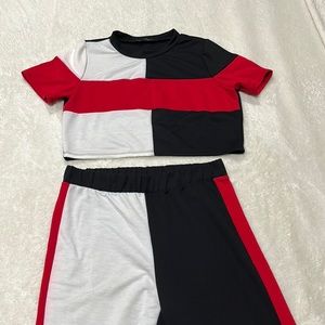 two piece multi colored set